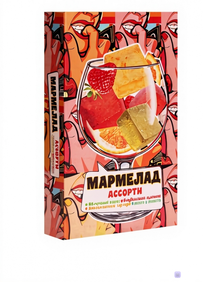  Мармелад АлкоАссорти(яблочный виски, клубничный просекко, апельсиновый вермут, лайм текила) 110г в Прохладном